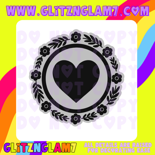 Vintage Heart Quilt Pattern Silicone Mold