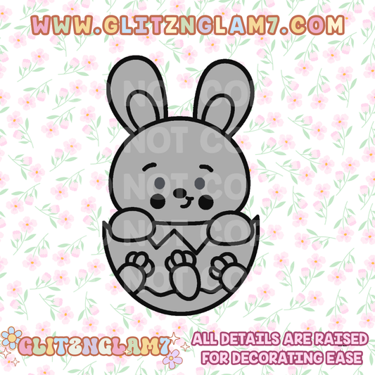 Bunny in Egg w/ Carrots Silicone Mold