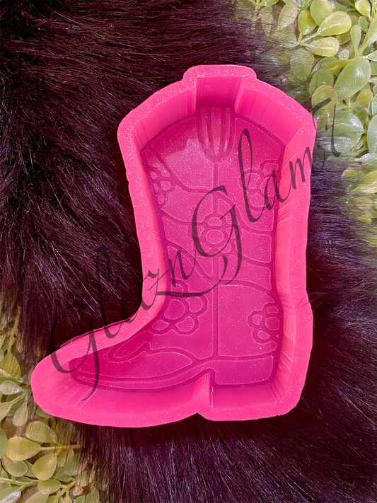 Floral Groovy Cowgirl Boot Silicone Mold