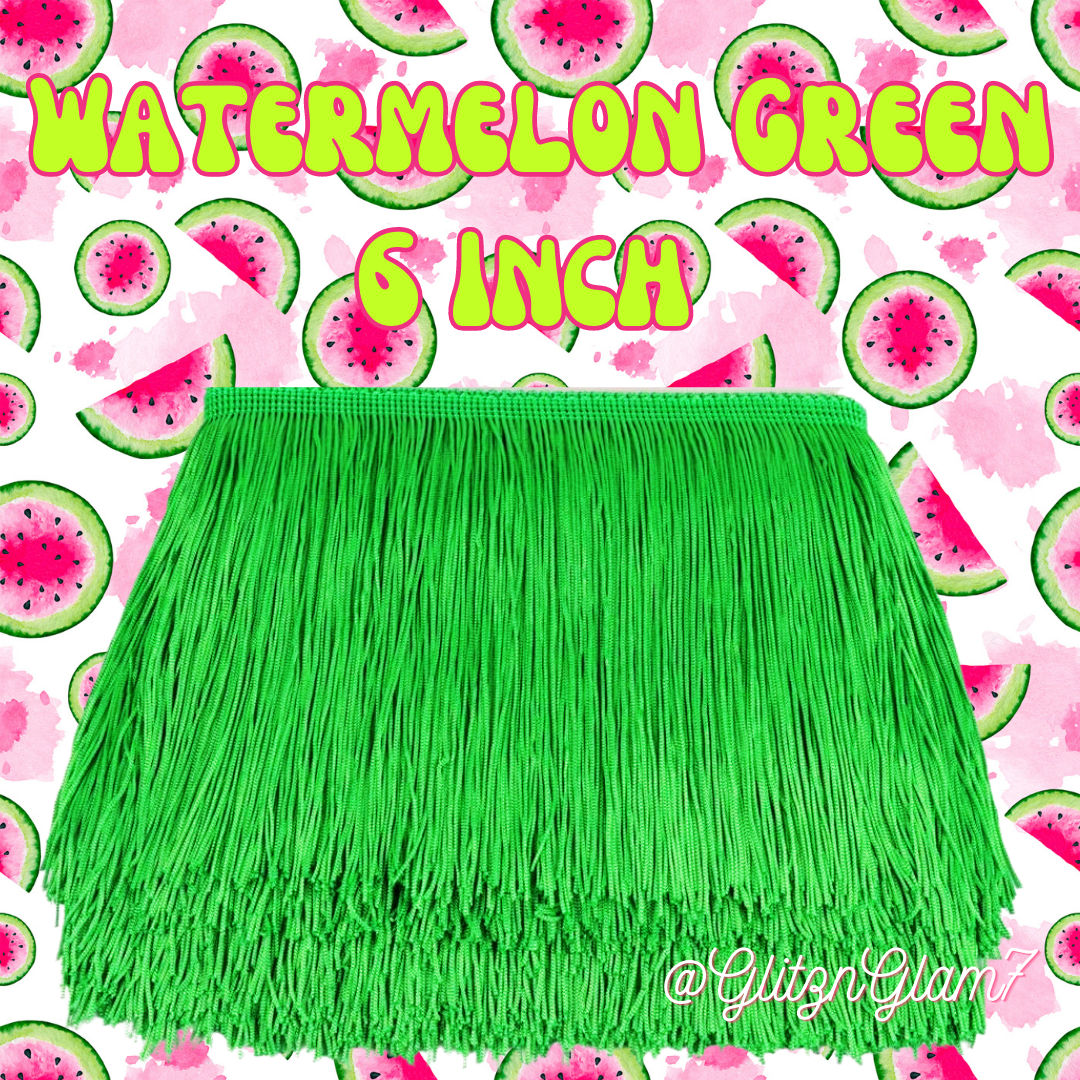 Watermelon Green Fringe - 6 Inch