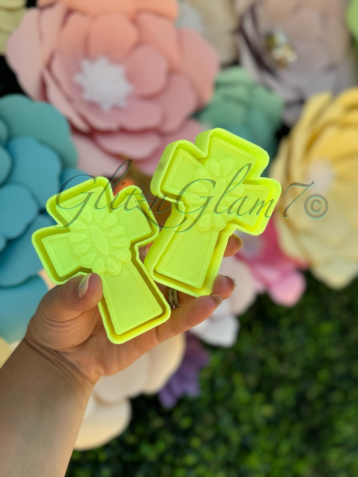 ** VENT CLIPS *** Cross w/ Squash Blossom Silicone Mold -GNG7 Exclusive