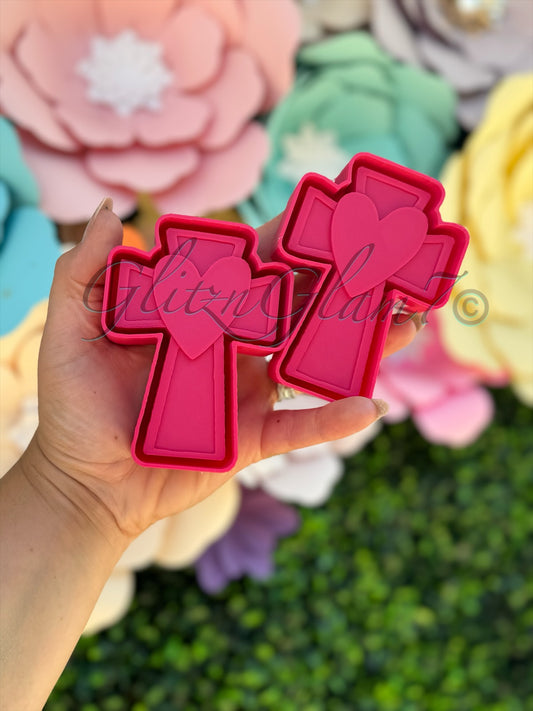 *VENT CLIPS* Cross with Heart Silicone Mold -GNG7 Exclusive