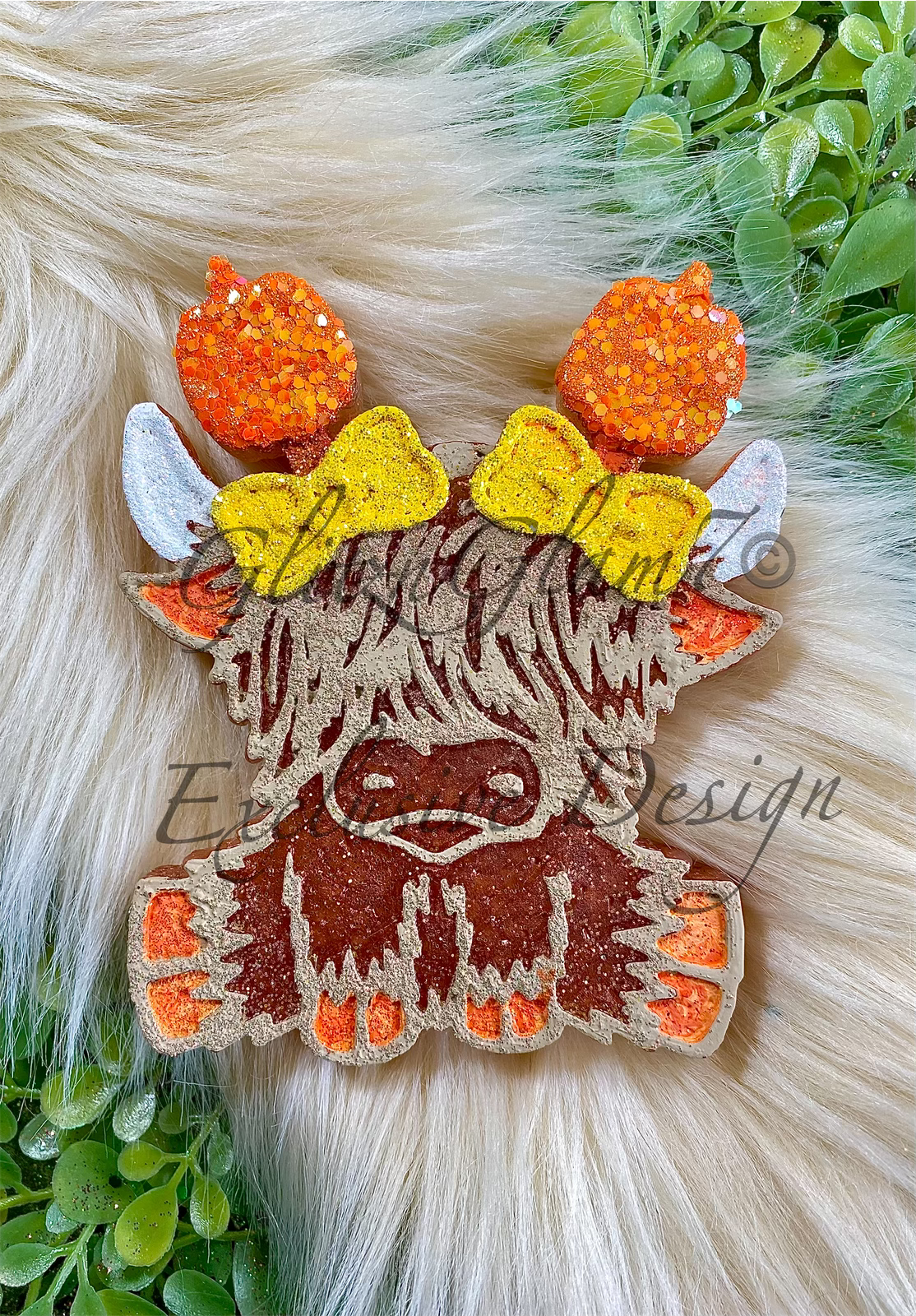 Highland Cow w/ Pumpkins (Cardstock Option) Silicone Mold