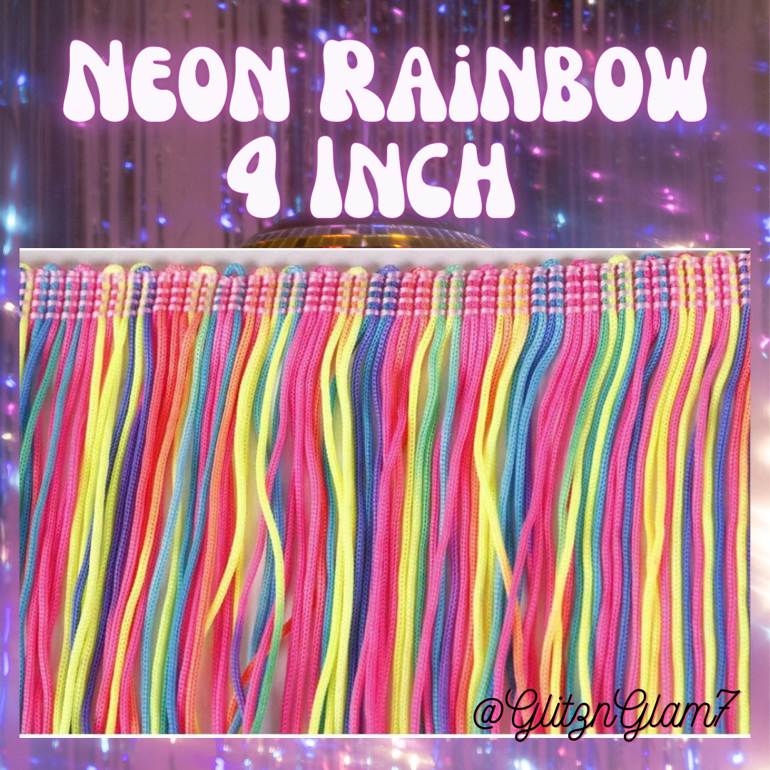 Neon Rainbow Fringe - 4 Inch