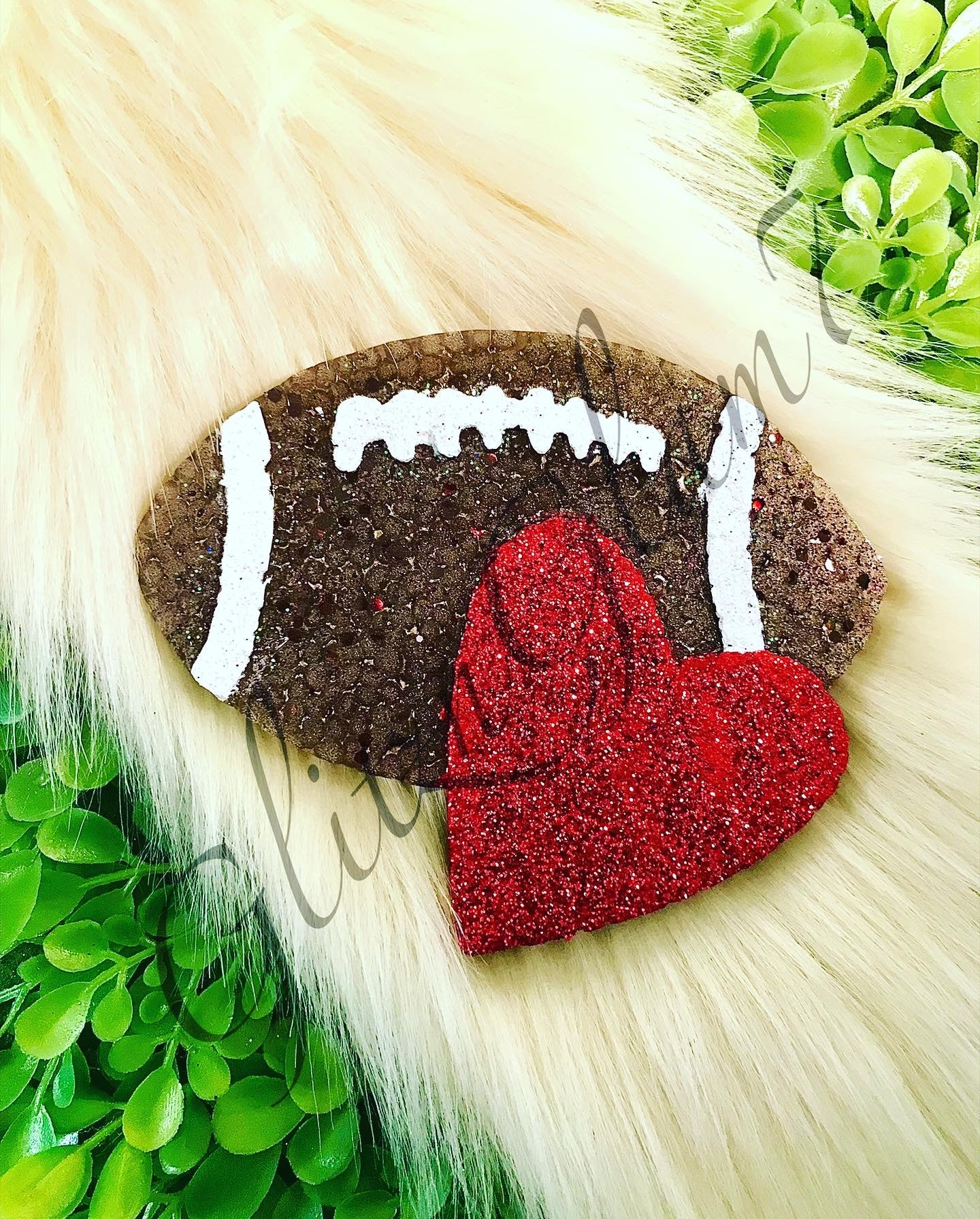 Football w/ Heart Freshie Silicone Mold