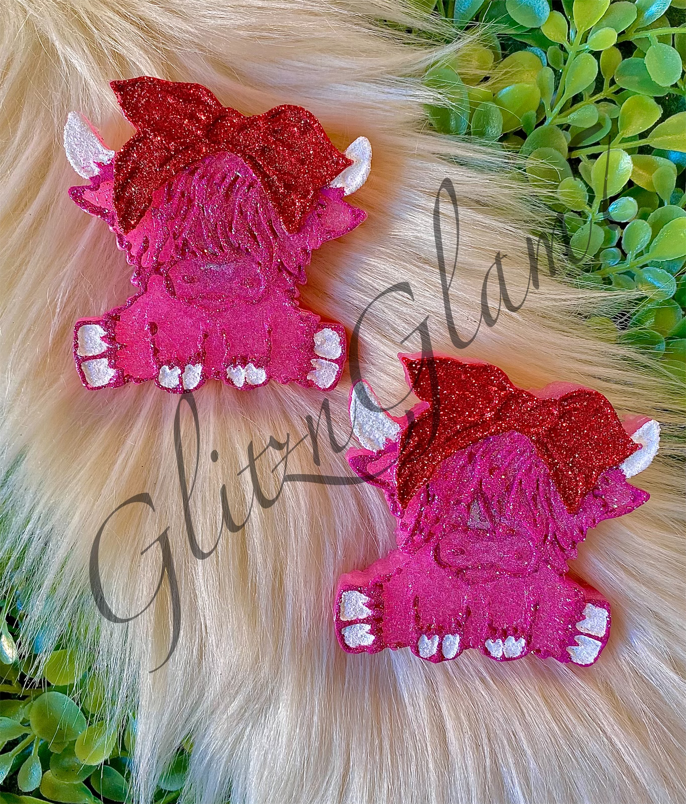 **VENT CLIPS** Highland Cow STYLE 2 (WITH BOW)