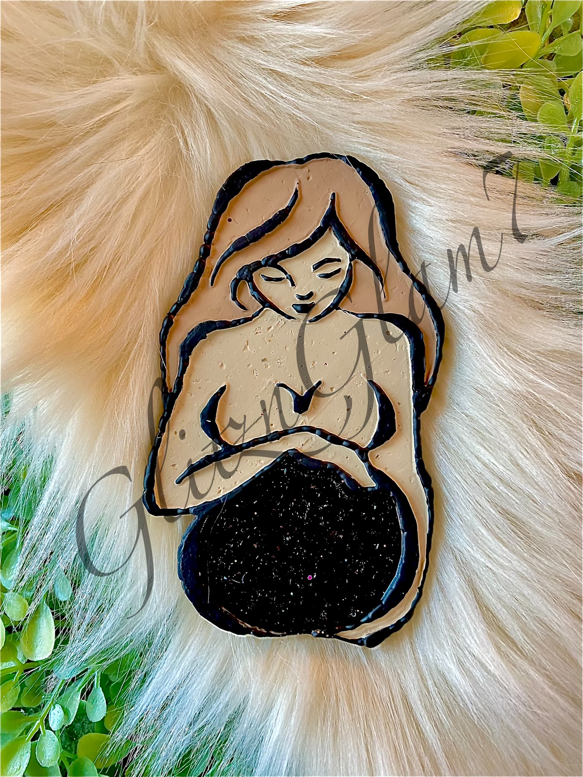 Cardstock Pregnant Belly Mama Freshie Silicone Mold