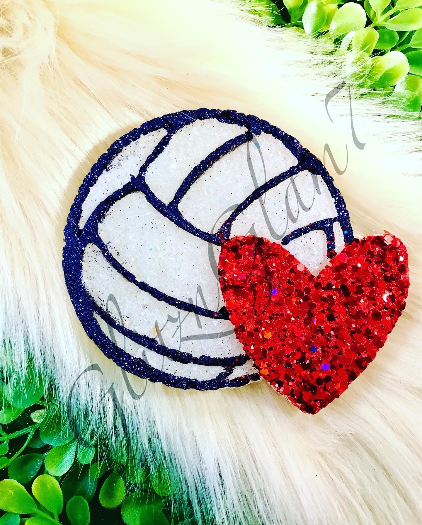 Volleyball w/ Heart Freshie Silicone Mold