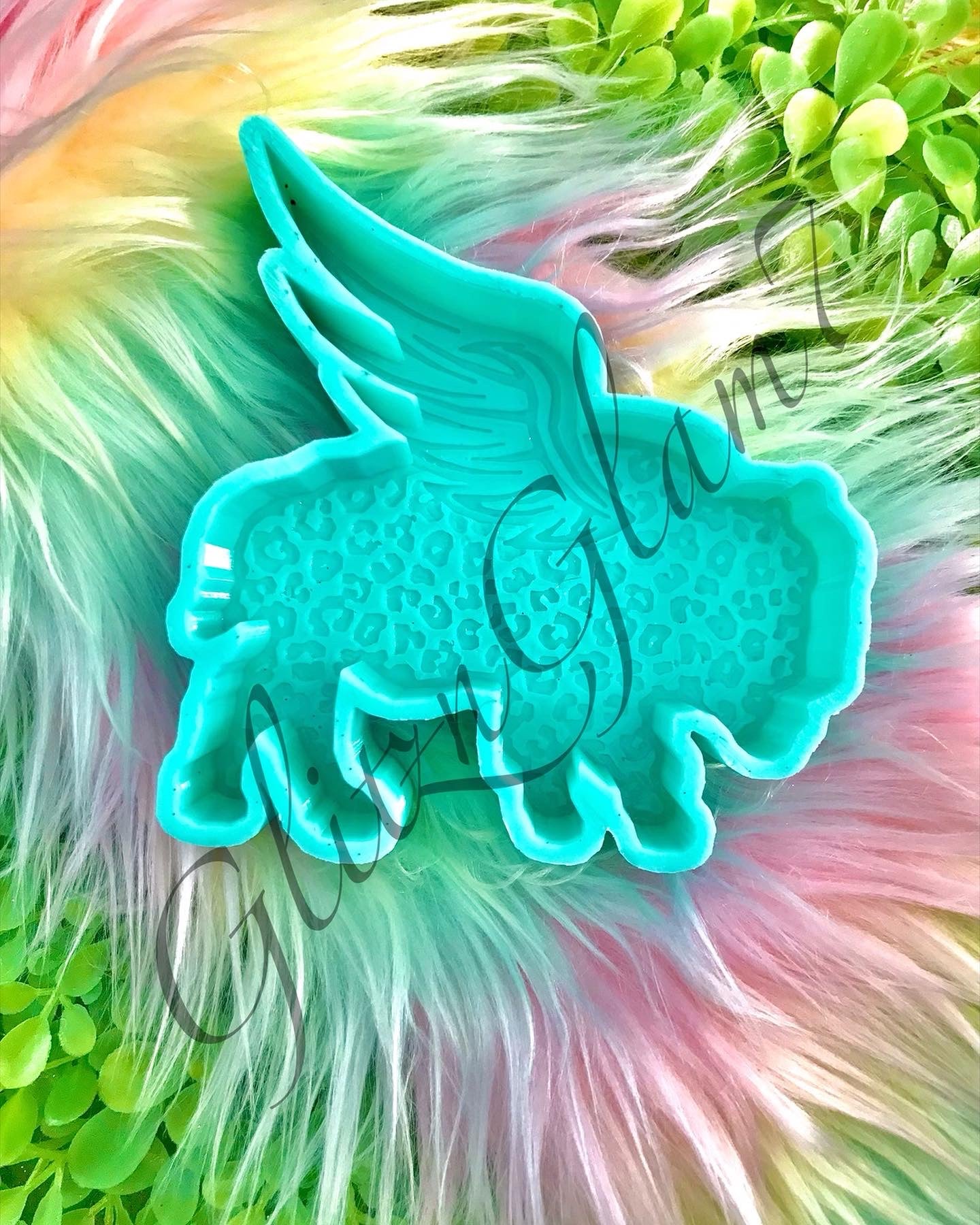 Leopard Print Buffalo w/ Angel Wing Freshie Silicone Molds