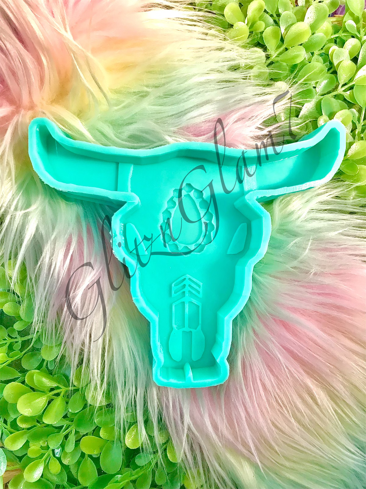 Steer Skull W/ Squash Blossom Freshie Silicone Mold