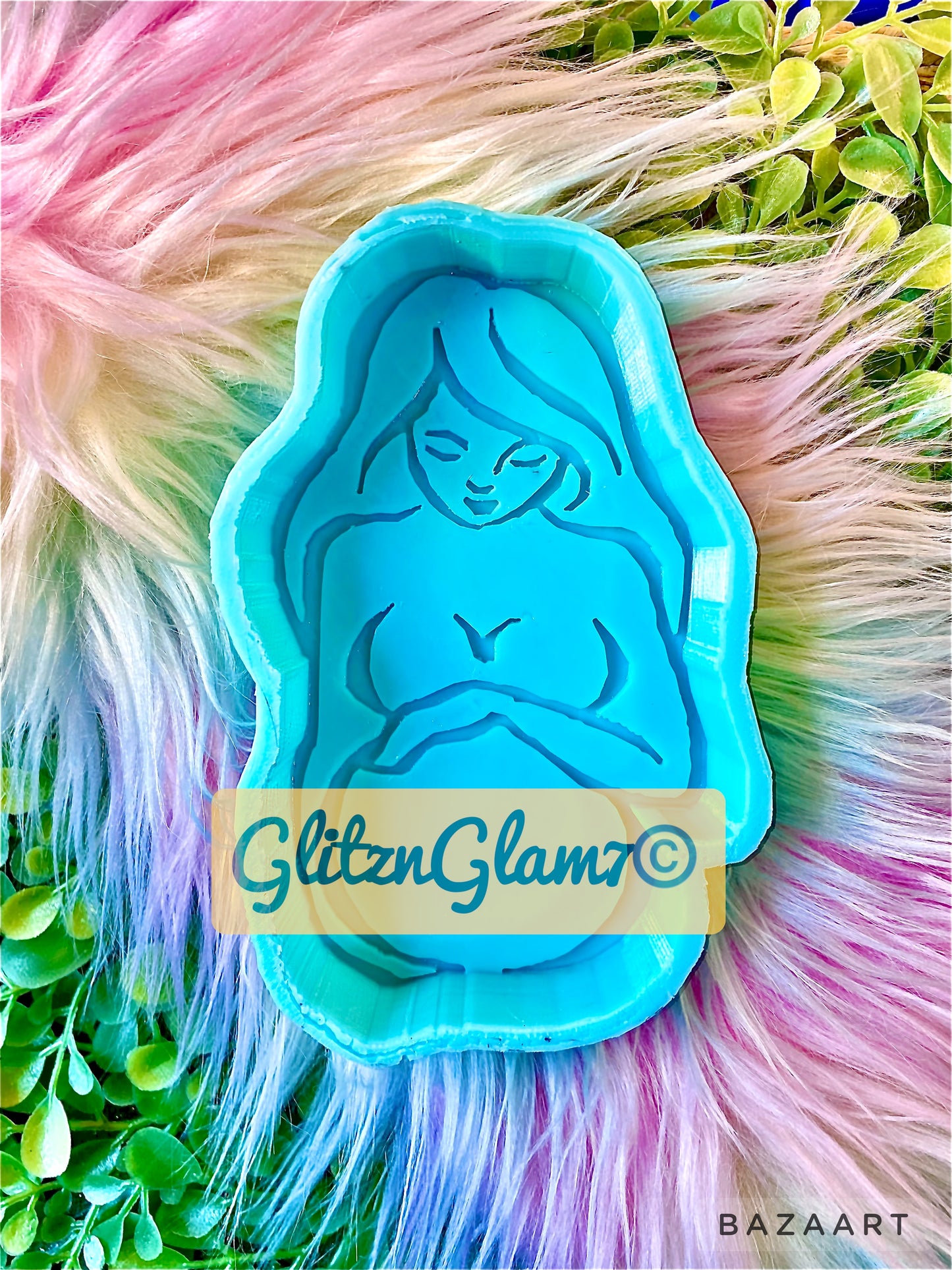 Cardstock Pregnant Belly Mama Freshie Silicone Mold