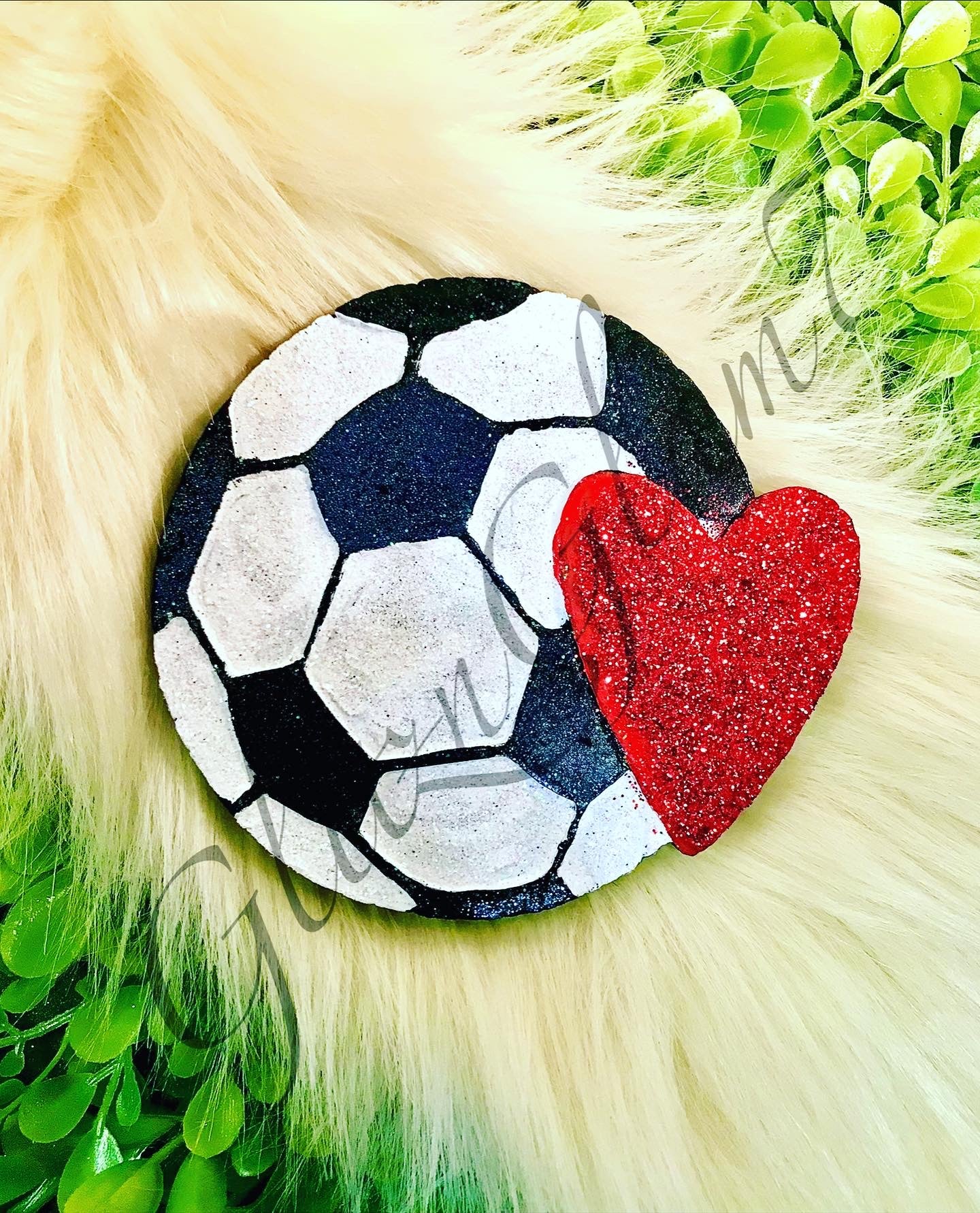 Soccer Ball w/ Heart Freshie Silicone Mold